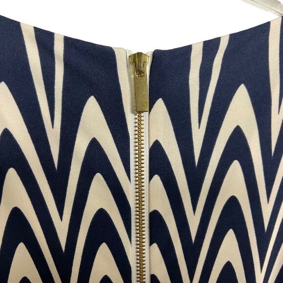 Eliza J Women's Chevron Striped Dress With 3/4 Sleeves & Back Zipper size 4 - Picture 3 of 10